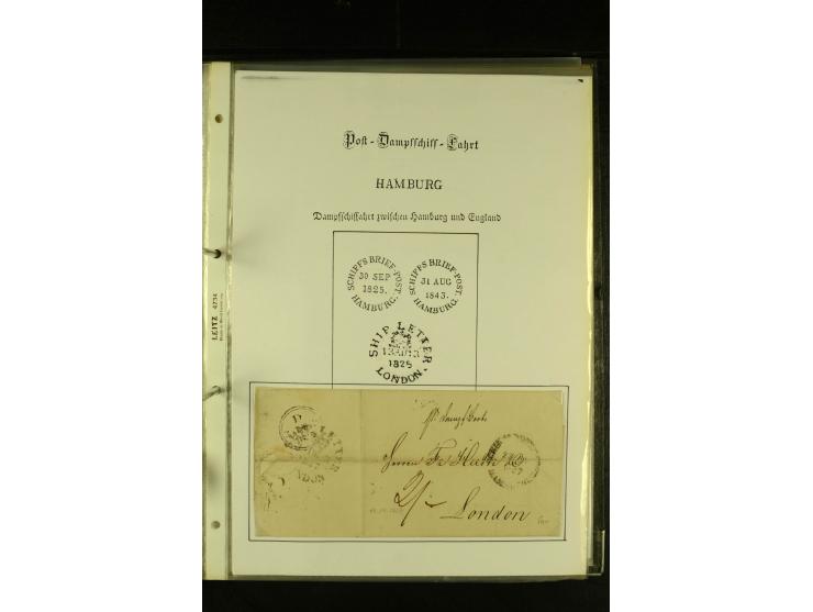 1812/1940 (ca.), umfangreiche Sammlung "Dampfschiffahrt auf der Ost- und Nordsee" mit ca. 240 Briefen und Karten, dabei frühe