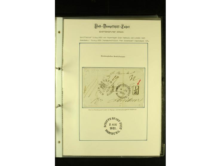1812/1940 (ca.), umfangreiche Sammlung "Dampfschiffahrt auf der Ost- und Nordsee" mit ca. 240 Briefen und Karten, dabei frühe