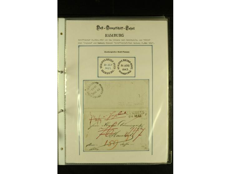1812/1940 (ca.), umfangreiche Sammlung "Dampfschiffahrt auf der Ost- und Nordsee" mit ca. 240 Briefen und Karten, dabei frühe