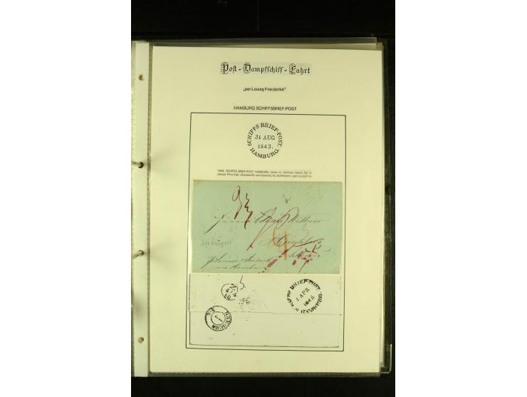 1812/1940 (ca.), umfangreiche Sammlung "Dampfschiffahrt auf der Ost- und Nordsee" mit ca. 240 Briefen und Karten, dabei frühe