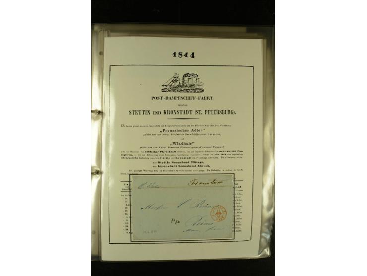 1812/1940 (ca.), umfangreiche Sammlung "Dampfschiffahrt auf der Ost- und Nordsee" mit ca. 240 Briefen und Karten, dabei frühe