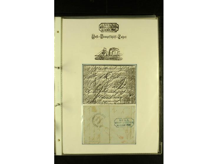 1812/1940 (ca.), umfangreiche Sammlung "Dampfschiffahrt auf der Ost- und Nordsee" mit ca. 240 Briefen und Karten, dabei frühe