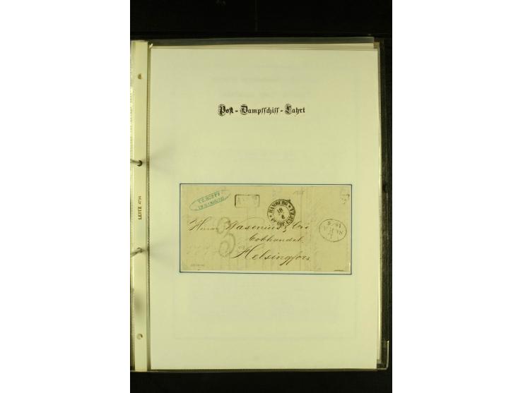 1812/1940 (ca.), umfangreiche Sammlung "Dampfschiffahrt auf der Ost- und Nordsee" mit ca. 240 Briefen und Karten, dabei frühe