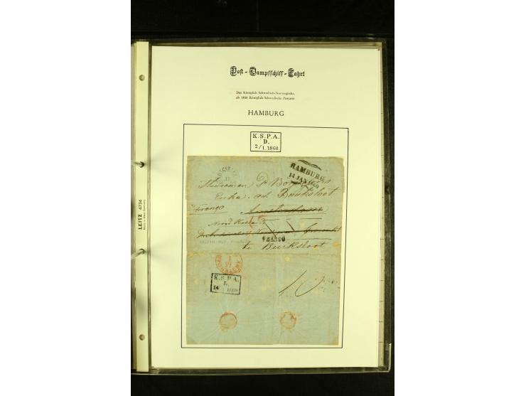 1812/1940 (ca.), umfangreiche Sammlung "Dampfschiffahrt auf der Ost- und Nordsee" mit ca. 240 Briefen und Karten, dabei frühe