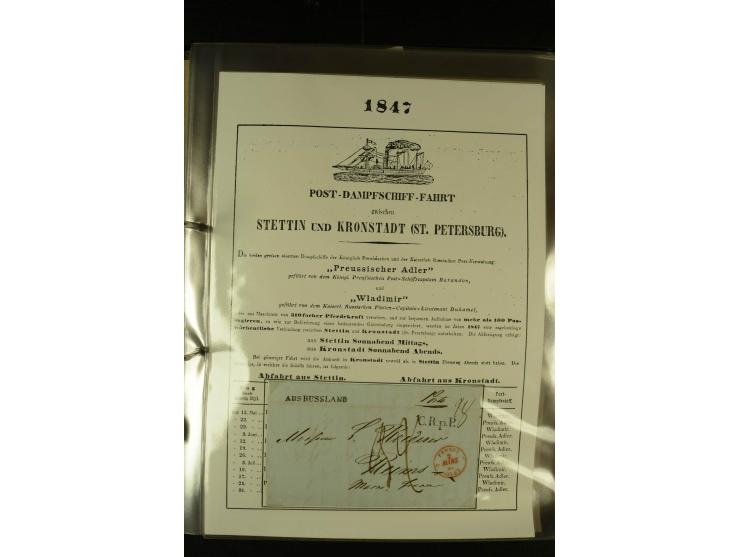 1812/1940 (ca.), umfangreiche Sammlung "Dampfschiffahrt auf der Ost- und Nordsee" mit ca. 240 Briefen und Karten, dabei frühe