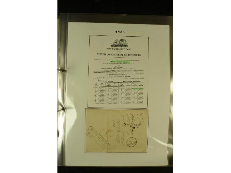 1812/1940 (ca.), umfangreiche Sammlung "Dampfschiffahrt auf der Ost- und Nordsee" mit ca. 240 Briefen und Karten, dabei frühe