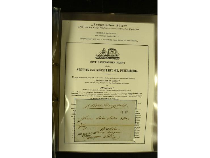 1812/1940 (ca.), umfangreiche Sammlung "Dampfschiffahrt auf der Ost- und Nordsee" mit ca. 240 Briefen und Karten, dabei frühe