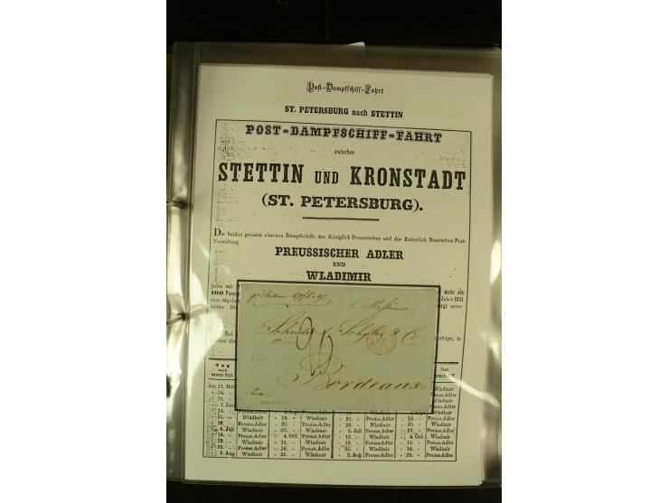 1812/1940 (ca.), umfangreiche Sammlung "Dampfschiffahrt auf der Ost- und Nordsee" mit ca. 240 Briefen und Karten, dabei frühe