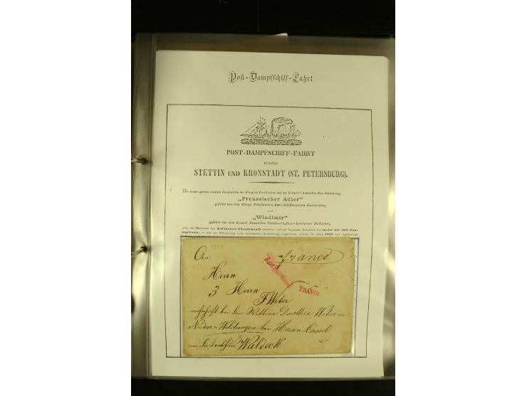 1812/1940 (ca.), umfangreiche Sammlung "Dampfschiffahrt auf der Ost- und Nordsee" mit ca. 240 Briefen und Karten, dabei frühe
