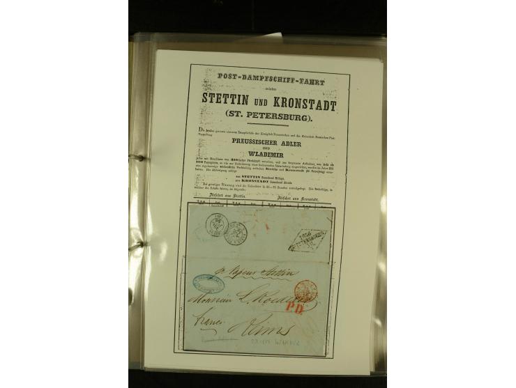 1812/1940 (ca.), umfangreiche Sammlung "Dampfschiffahrt auf der Ost- und Nordsee" mit ca. 240 Briefen und Karten, dabei frühe