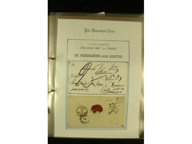1812/1940 (ca.), umfangreiche Sammlung "Dampfschiffahrt auf der Ost- und Nordsee" mit ca. 240 Briefen und Karten, dabei frühe