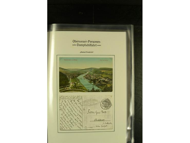 1845/1927, kleine Sammlung "Dampfschiffspost auf der Weser" mit u.a. 2 frühen Faltbriefen mit Leitvermerk "pr. Hermann" und "