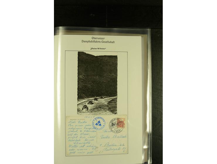 1845/1927, kleine Sammlung "Dampfschiffspost auf der Weser" mit u.a. 2 frühen Faltbriefen mit Leitvermerk "pr. Hermann" und "