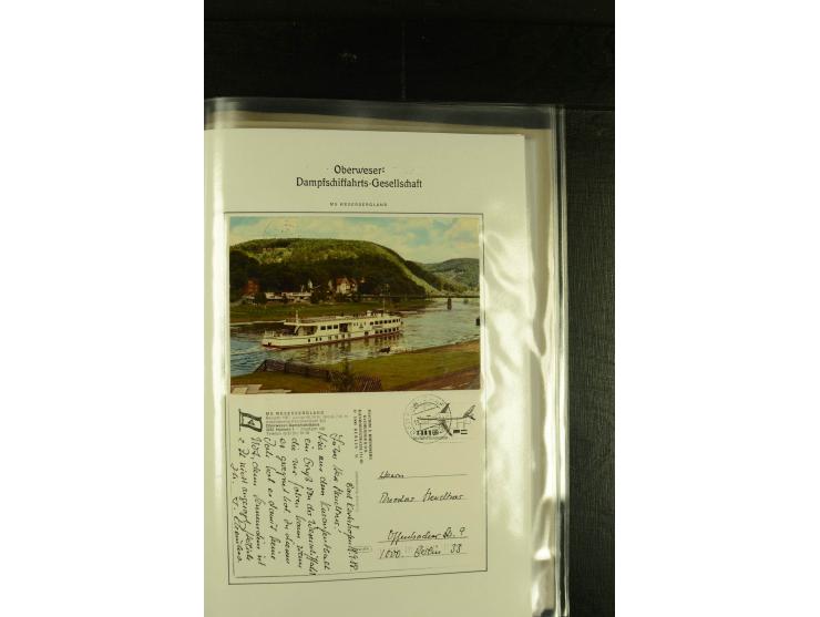 1845/1927, kleine Sammlung "Dampfschiffspost auf der Weser" mit u.a. 2 frühen Faltbriefen mit Leitvermerk "pr. Hermann" und "