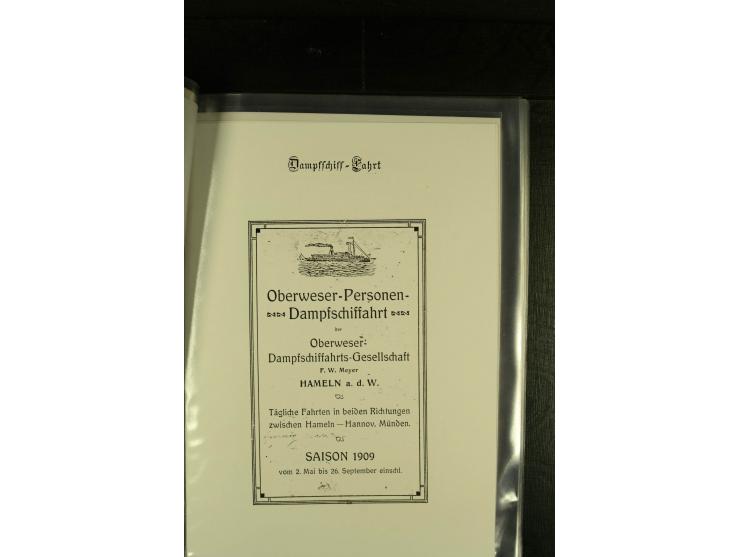 1845/1927, kleine Sammlung "Dampfschiffspost auf der Weser" mit u.a. 2 frühen Faltbriefen mit Leitvermerk "pr. Hermann" und "