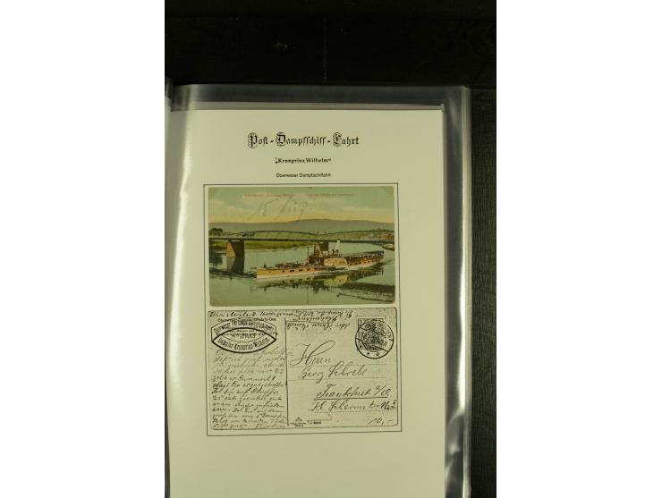 1845/1927, kleine Sammlung "Dampfschiffspost auf der Weser" mit u.a. 2 frühen Faltbriefen mit Leitvermerk "pr. Hermann" und "