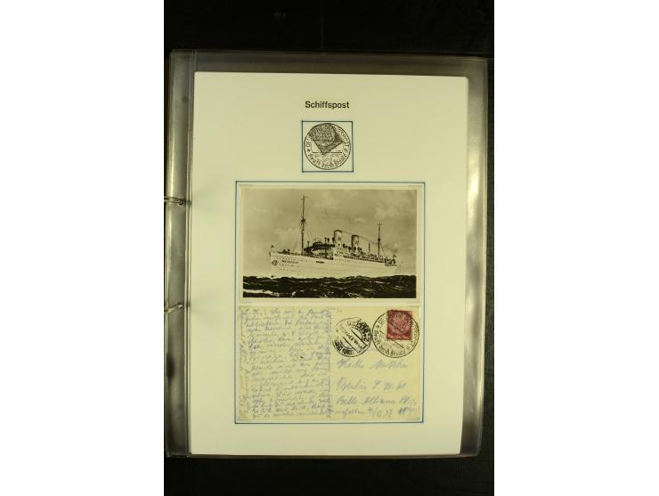 1886/1940 (ca.), interessante Sammlung "Deutsche Seepost" mit fast 100 Briefen und Karten und einigen Briefstücken (u.a. "DSP