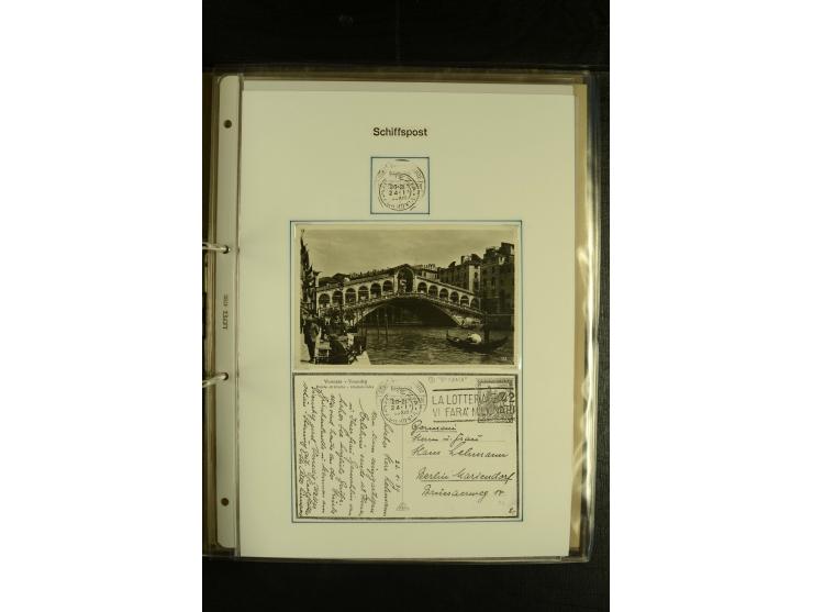1886/1940 (ca.), interessante Sammlung "Deutsche Seepost" mit fast 100 Briefen und Karten und einigen Briefstücken (u.a. "DSP