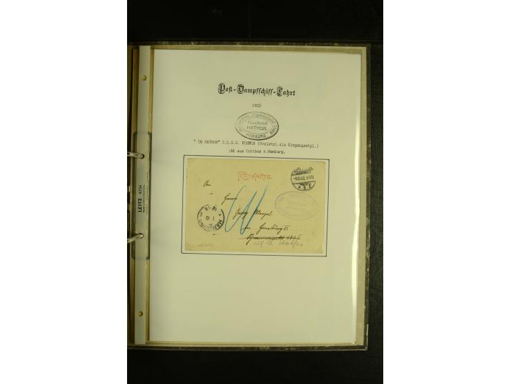 1886/1940 (ca.), interessante Sammlung "Deutsche Seepost" mit fast 100 Briefen und Karten und einigen Briefstücken (u.a. "DSP