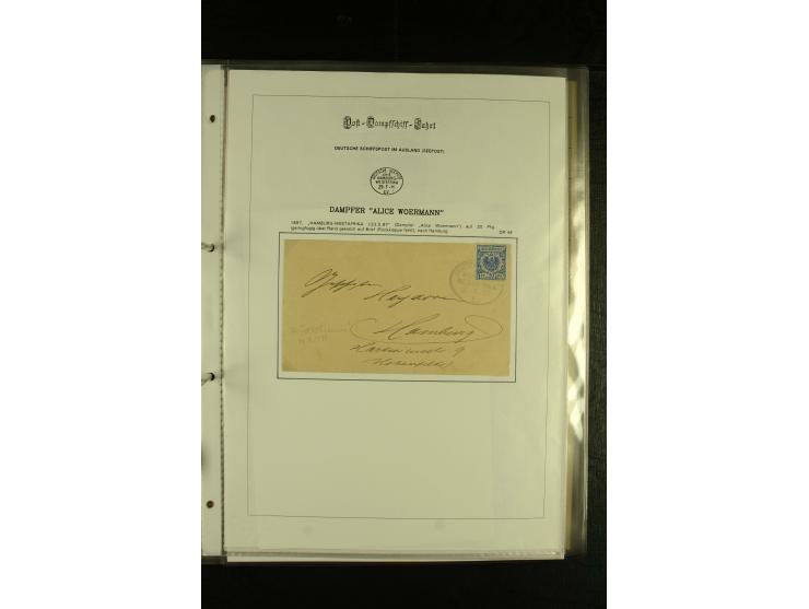 1886/1940 (ca.), interessante Sammlung "Deutsche Seepost" mit fast 100 Briefen und Karten und einigen Briefstücken (u.a. "DSP