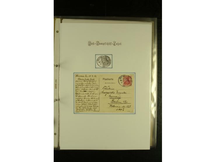 1886/1940 (ca.), interessante Sammlung "Deutsche Seepost" mit fast 100 Briefen und Karten und einigen Briefstücken (u.a. "DSP