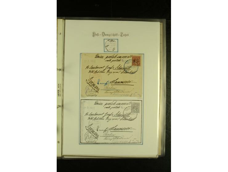 1886/1940 (ca.), interessante Sammlung "Deutsche Seepost" mit fast 100 Briefen und Karten und einigen Briefstücken (u.a. "DSP