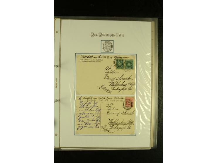 1886/1940 (ca.), interessante Sammlung "Deutsche Seepost" mit fast 100 Briefen und Karten und einigen Briefstücken (u.a. "DSP