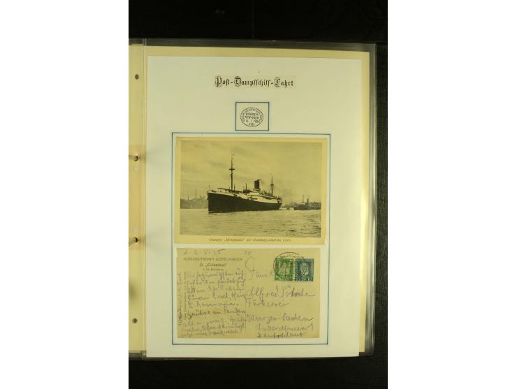 1886/1940 (ca.), interessante Sammlung "Deutsche Seepost" mit fast 100 Briefen und Karten und einigen Briefstücken (u.a. "DSP