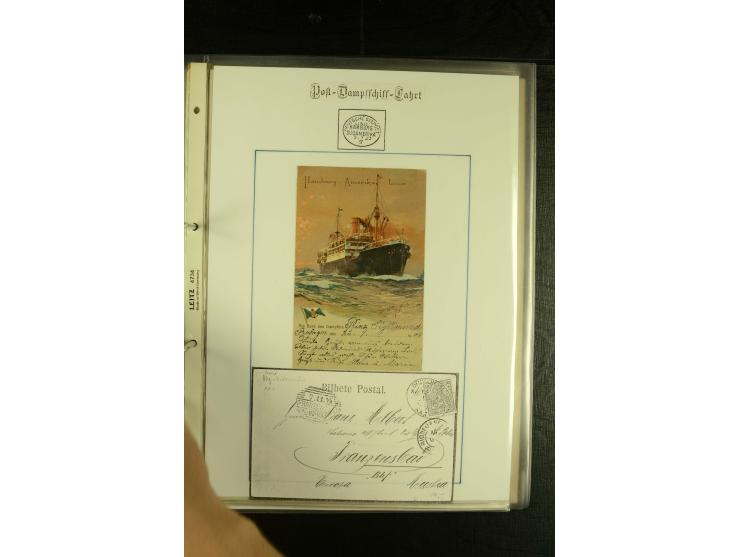 1886/1940 (ca.), interessante Sammlung "Deutsche Seepost" mit fast 100 Briefen und Karten und einigen Briefstücken (u.a. "DSP