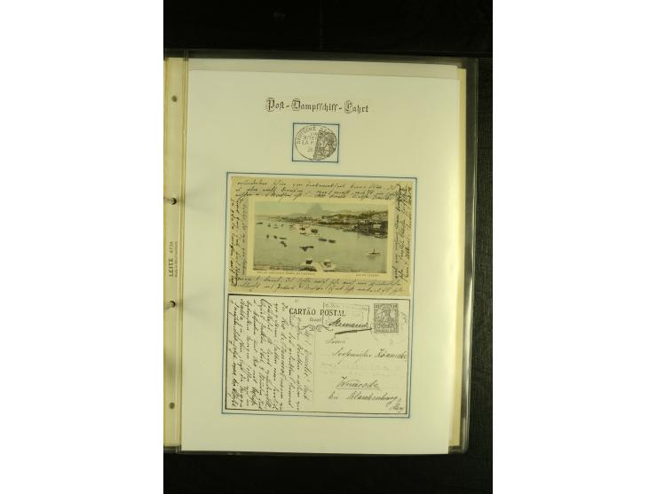 1886/1940 (ca.), interessante Sammlung "Deutsche Seepost" mit fast 100 Briefen und Karten und einigen Briefstücken (u.a. "DSP