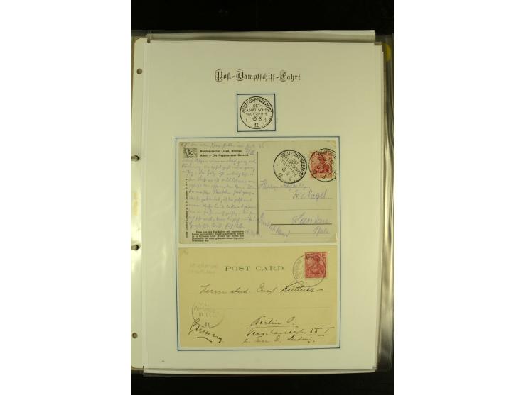 1886/1940 (ca.), interessante Sammlung "Deutsche Seepost" mit fast 100 Briefen und Karten und einigen Briefstücken (u.a. "DSP