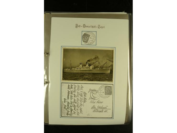 1886/1940 (ca.), interessante Sammlung "Deutsche Seepost" mit fast 100 Briefen und Karten und einigen Briefstücken (u.a. "DSP