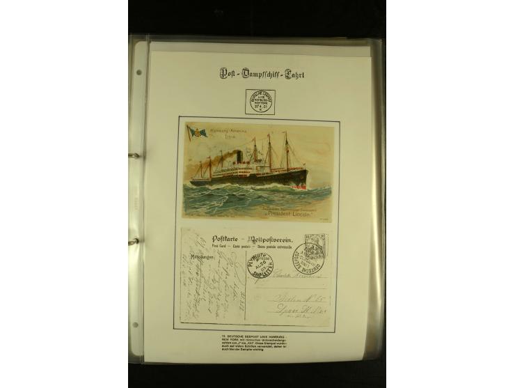 1886/1940 (ca.), interessante Sammlung "Deutsche Seepost" mit fast 100 Briefen und Karten und einigen Briefstücken (u.a. "DSP