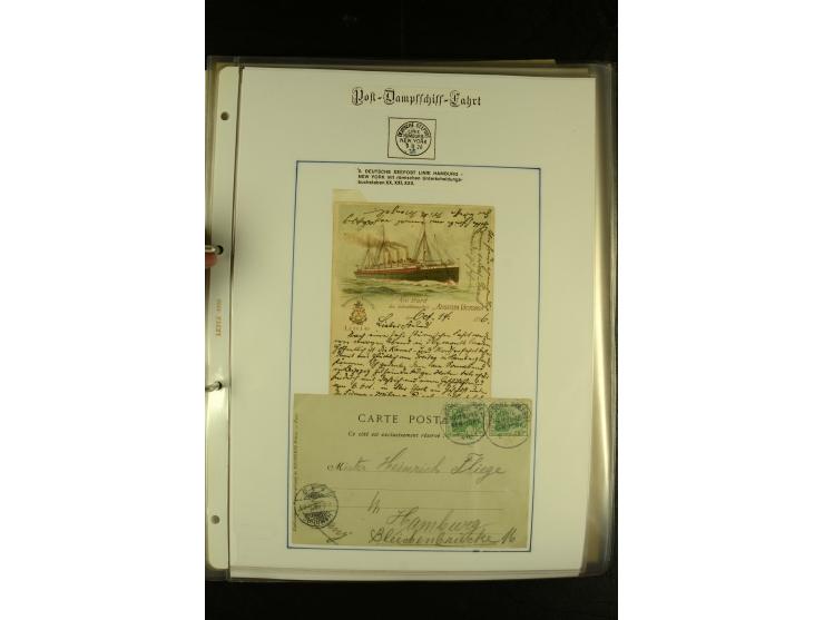 1886/1940 (ca.), interessante Sammlung "Deutsche Seepost" mit fast 100 Briefen und Karten und einigen Briefstücken (u.a. "DSP