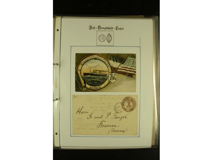 1886/1940 (ca.), interessante Sammlung "Deutsche Seepost" mit fast 100 Briefen und Karten und einigen Briefstücken (u.a. "DSP
