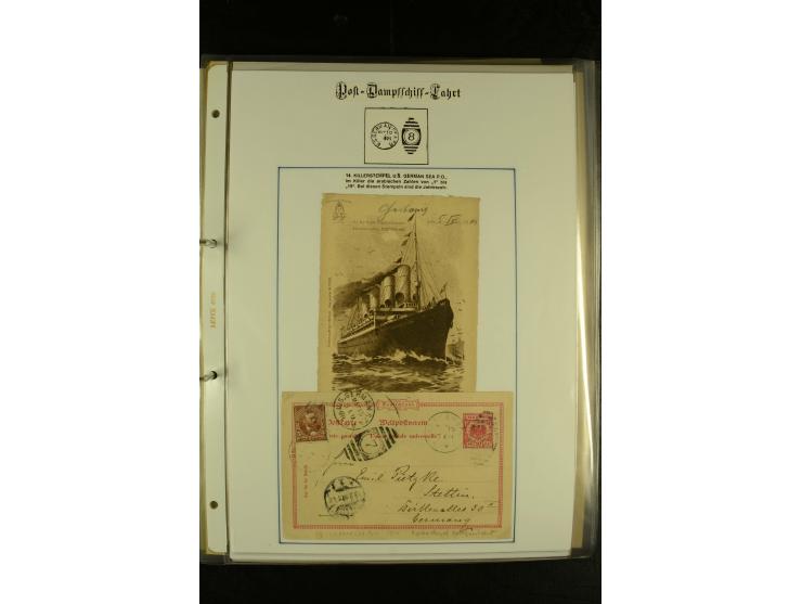 1886/1940 (ca.), interessante Sammlung "Deutsche Seepost" mit fast 100 Briefen und Karten und einigen Briefstücken (u.a. "DSP