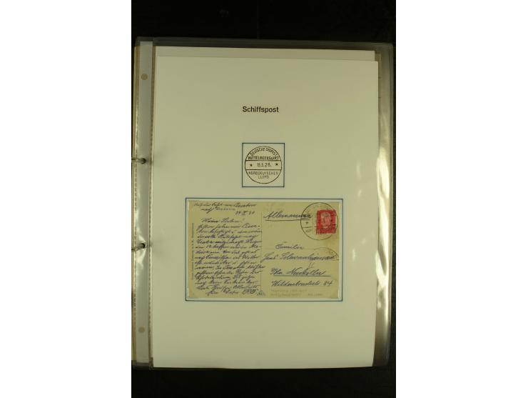 1886/1940 (ca.), interessante Sammlung "Deutsche Seepost" mit fast 100 Briefen und Karten und einigen Briefstücken (u.a. "DSP