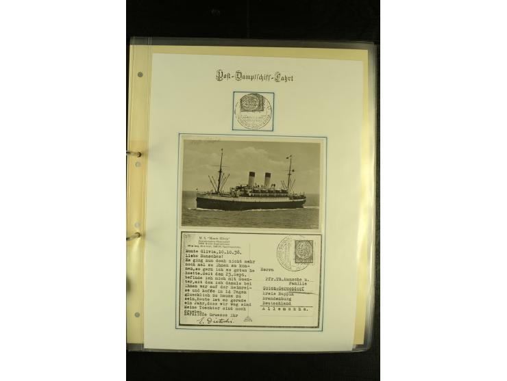 1886/1940 (ca.), interessante Sammlung "Deutsche Seepost" mit fast 100 Briefen und Karten und einigen Briefstücken (u.a. "DSP