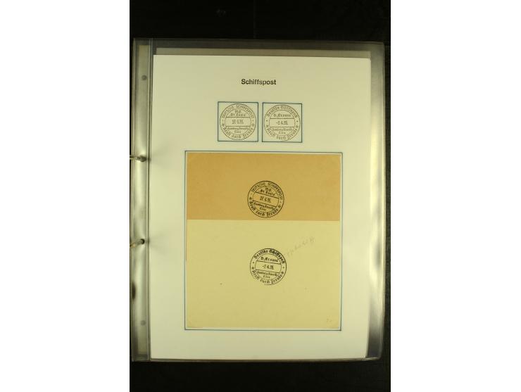1886/1940 (ca.), interessante Sammlung "Deutsche Seepost" mit fast 100 Briefen und Karten und einigen Briefstücken (u.a. "DSP