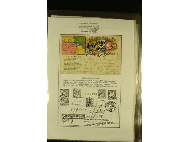 1894/1955, umfangreiche Sammlung "Schiffspost auf dem Bodensee und Starnberger See" mit ca. 90 Briefen und Karten inkl. einig