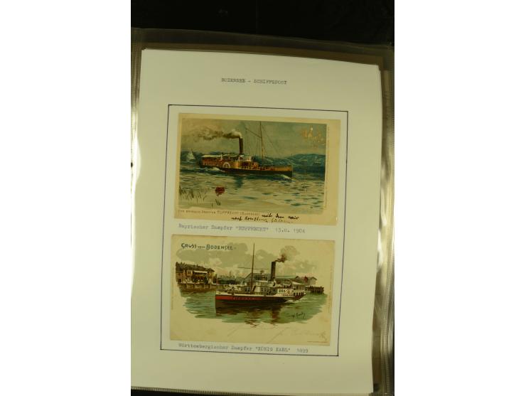 1894/1955, umfangreiche Sammlung "Schiffspost auf dem Bodensee und Starnberger See" mit ca. 90 Briefen und Karten inkl. einig