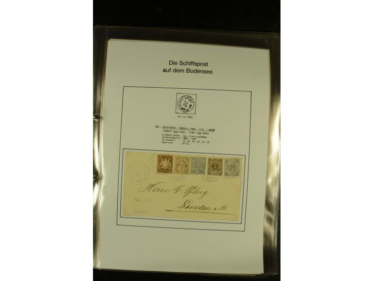 1894/1955, umfangreiche Sammlung "Schiffspost auf dem Bodensee und Starnberger See" mit ca. 90 Briefen und Karten inkl. einig