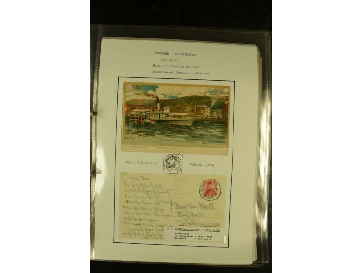1894/1955, umfangreiche Sammlung "Schiffspost auf dem Bodensee und Starnberger See" mit ca. 90 Briefen und Karten inkl. einig