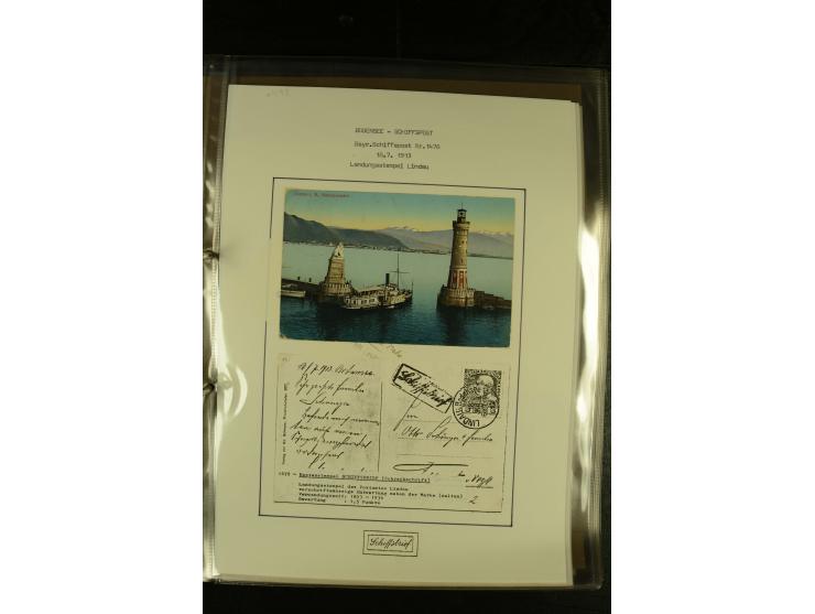1894/1955, umfangreiche Sammlung "Schiffspost auf dem Bodensee und Starnberger See" mit ca. 90 Briefen und Karten inkl. einig