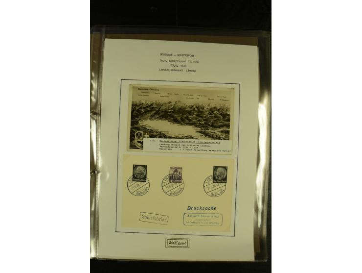 1894/1955, umfangreiche Sammlung "Schiffspost auf dem Bodensee und Starnberger See" mit ca. 90 Briefen und Karten inkl. einig