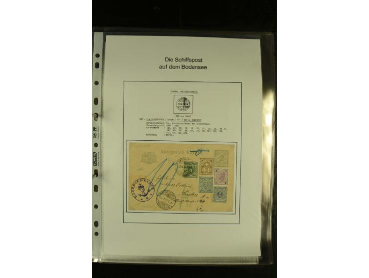 1894/1955, umfangreiche Sammlung "Schiffspost auf dem Bodensee und Starnberger See" mit ca. 90 Briefen und Karten inkl. einig