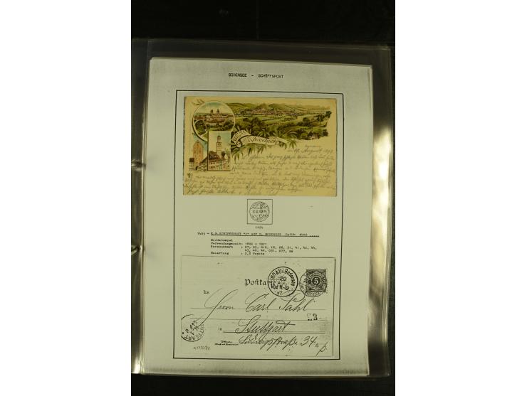1894/1955, umfangreiche Sammlung "Schiffspost auf dem Bodensee und Starnberger See" mit ca. 90 Briefen und Karten inkl. einig