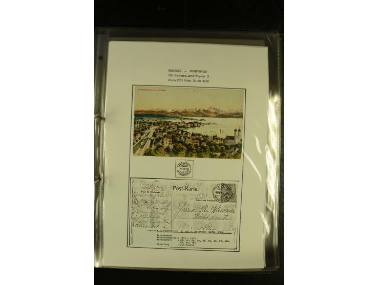 1894/1955, umfangreiche Sammlung "Schiffspost auf dem Bodensee und Starnberger See" mit ca. 90 Briefen und Karten inkl. einig