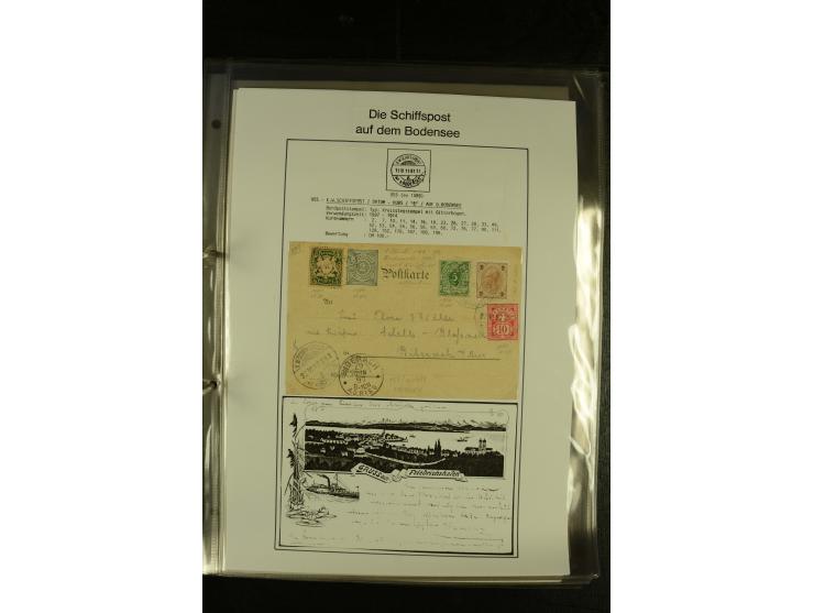 1894/1955, umfangreiche Sammlung "Schiffspost auf dem Bodensee und Starnberger See" mit ca. 90 Briefen und Karten inkl. einig