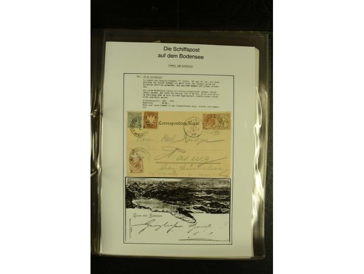 1894/1955, umfangreiche Sammlung "Schiffspost auf dem Bodensee und Starnberger See" mit ca. 90 Briefen und Karten inkl. einig